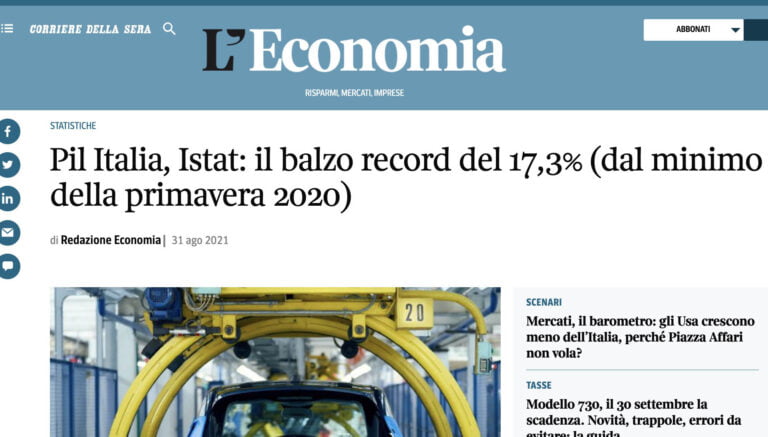 Scopri di più sull'articolo Numeri da Record per il PIL Italiano +17% è tempo di APP e DIGITAL