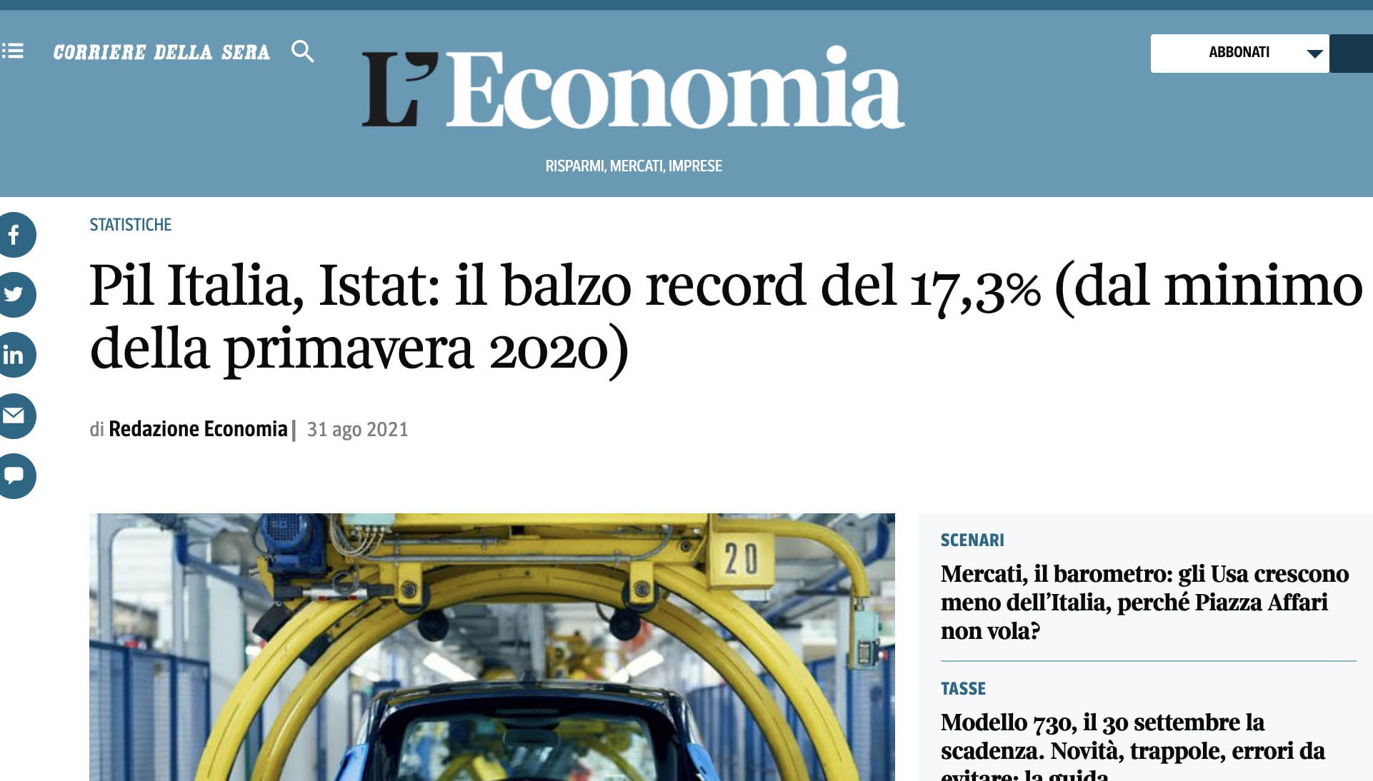 Al momento stai visualizzando Numeri da Record per il PIL Italiano +17% è tempo di APP e DIGITAL